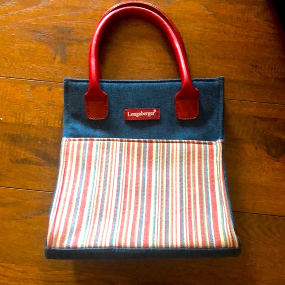 Longaberger Handbags - HOST PICK Longaberger bag 9 x 9 x 4 checkered tan